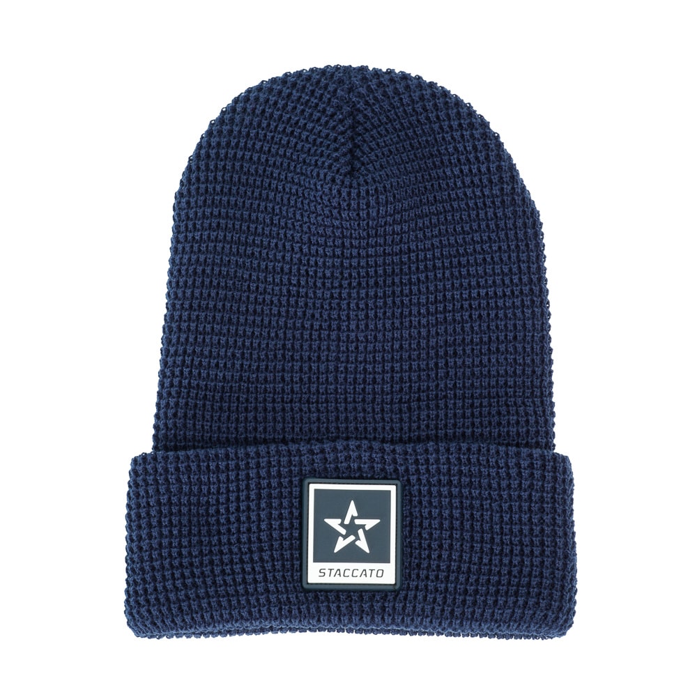 Staccato PVC Patch Waffle Knit Beanie
